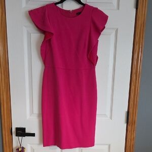 Ann Taylor Vibrant Pink Midi Dress